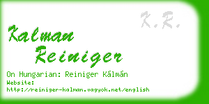 kalman reiniger business card